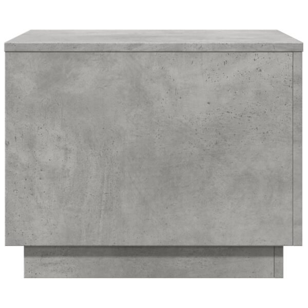 Modern Square Coffee Table with LED Lights – Concrete Grey Engineered Wood, Matte Finish - Image 7