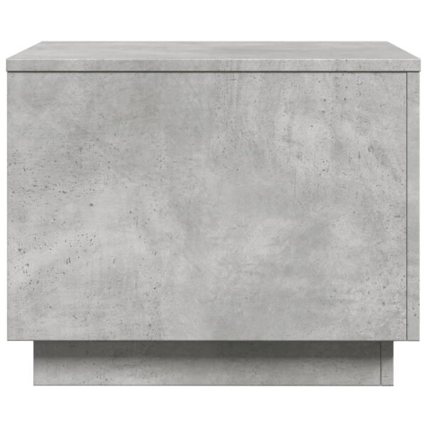 Modern Square Coffee Table with LED Lights – Concrete Grey Engineered Wood, Matte Finish - Image 8