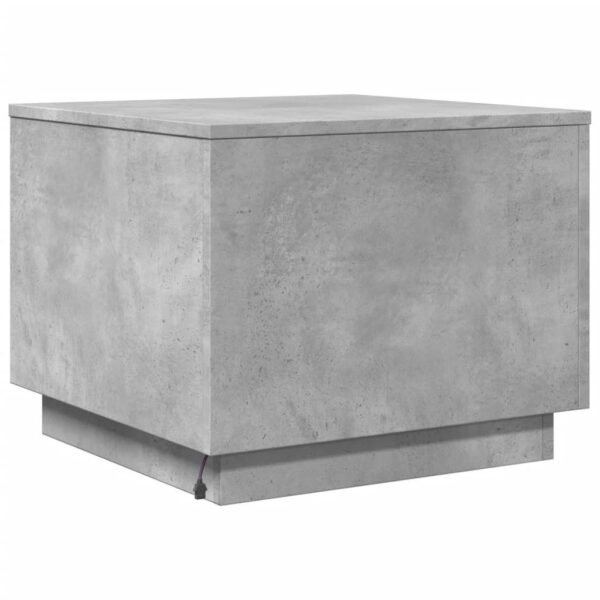 Modern Square Coffee Table with LED Lights – Concrete Grey Engineered Wood, Matte Finish - Image 9