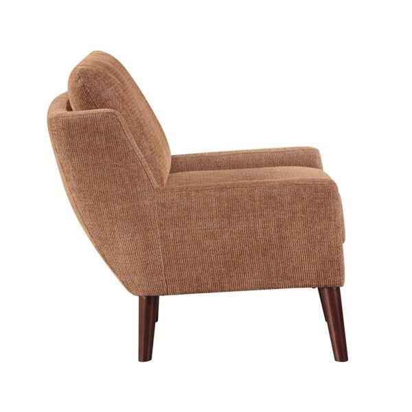 Orange Chenille Accent Chair with Solid Wood Legs – Modern Comfort for Living Room - Image 4