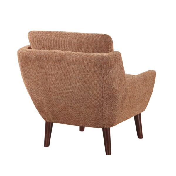 Orange Chenille Accent Chair with Solid Wood Legs – Modern Comfort for Living Room - Image 7