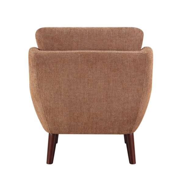 Orange Chenille Accent Chair with Solid Wood Legs – Modern Comfort for Living Room - Image 8