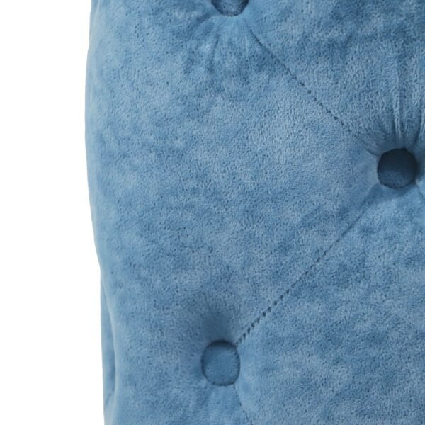Blue Velvet Upholstered Ottoman with Storage – Modern Dice-Shaped Footstool for Living Room, Bedroom - Image 12