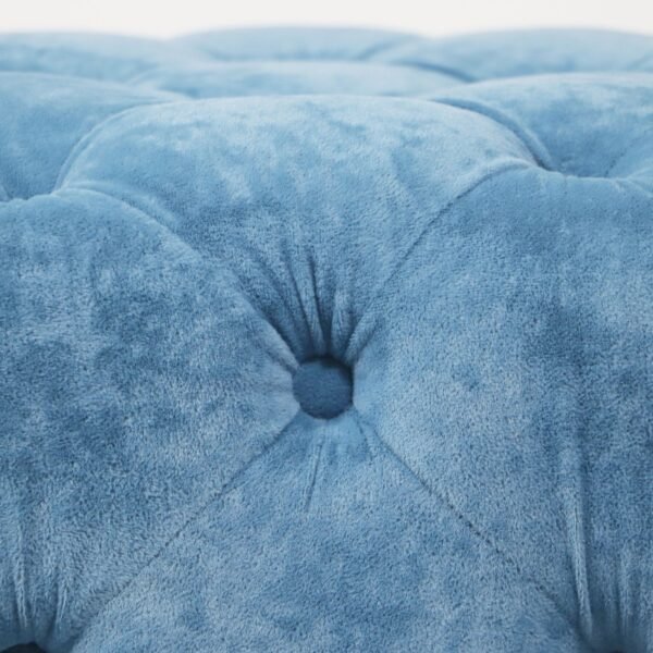 Blue Velvet Upholstered Ottoman with Storage – Modern Dice-Shaped Footstool for Living Room, Bedroom - Image 13