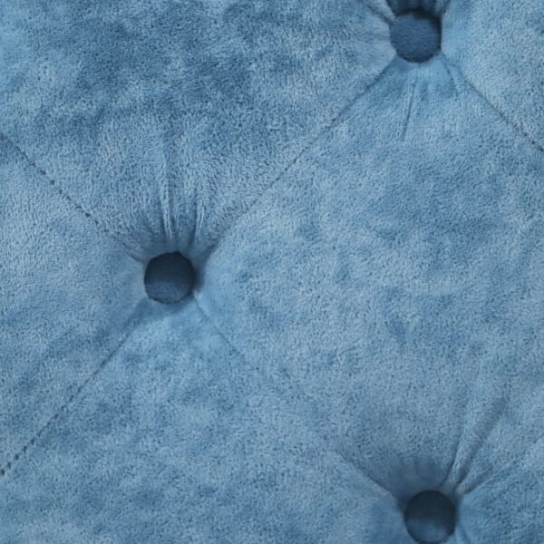 Blue Velvet Upholstered Ottoman with Storage – Modern Dice-Shaped Footstool for Living Room, Bedroom - Image 14