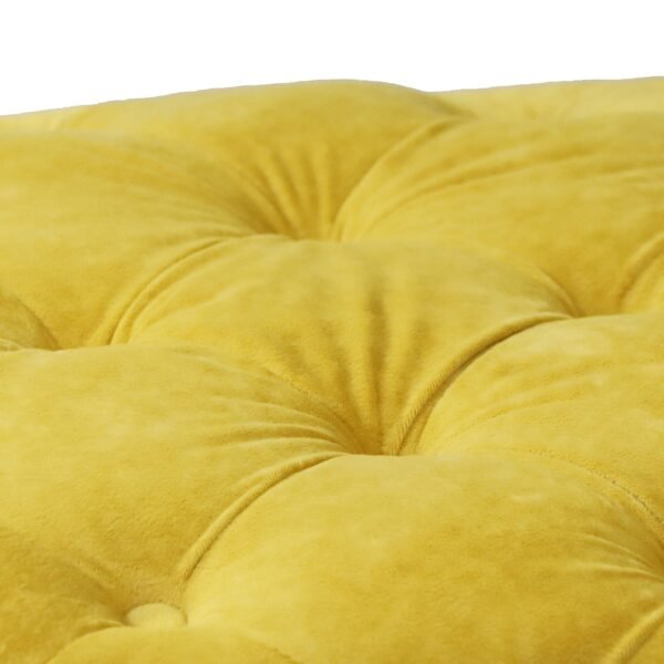 Yellow Velvet Upholstered Ottoman with Storage – Modern Dice-Shaped Footstool for Living Room, Bedroom - Image 12