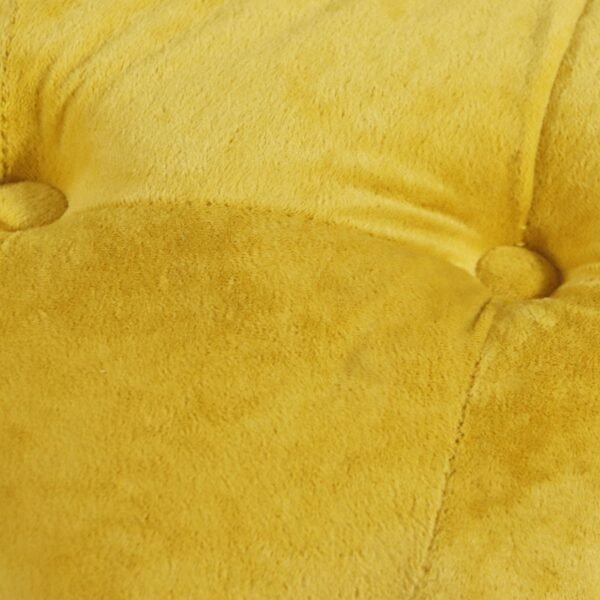Yellow Velvet Upholstered Ottoman with Storage – Modern Dice-Shaped Footstool for Living Room, Bedroom - Image 14