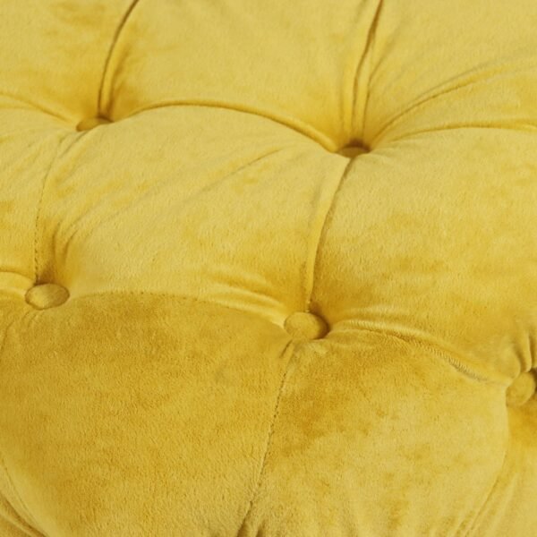 Yellow Velvet Upholstered Ottoman with Storage – Modern Dice-Shaped Footstool for Living Room, Bedroom - Image 15