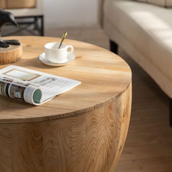 31.50"Vintage Style Bucket Shaped Coffee Table for Office, Dining Room and Living Room(Same SKU:W757P170149) - Image 7
