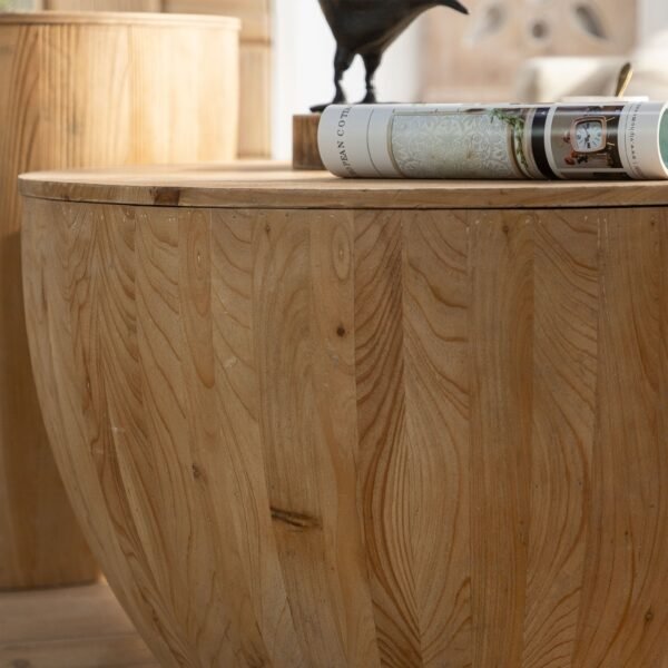 31.50"Vintage Style Bucket Shaped Coffee Table for Office, Dining Room and Living Room(Same SKU:W757P170149) - Image 9