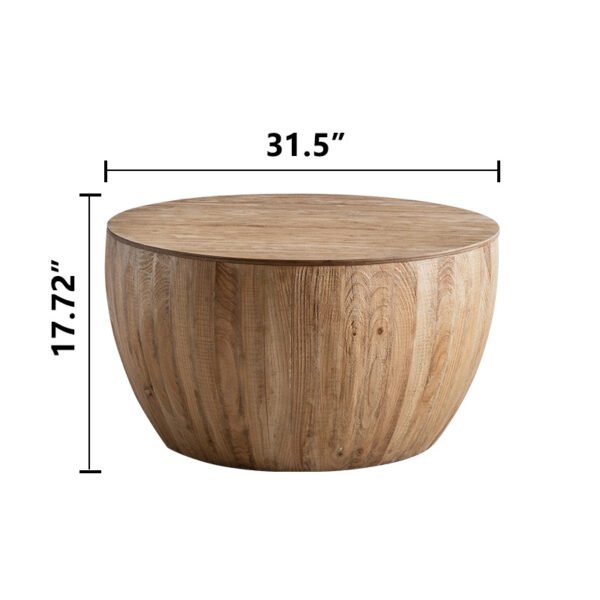 31.50"Vintage Style Bucket Shaped Coffee Table for Office, Dining Room and Living Room(Same SKU:W757P170149) - Image 10