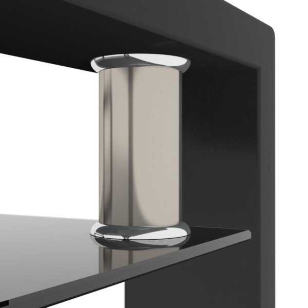 Modern Black Glass Coffee Table – Rectangular Clear Tempered Glass Center Table for Living Room - Image 11