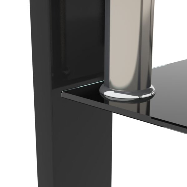 Modern Black Glass Coffee Table – Rectangular Clear Tempered Glass Center Table for Living Room - Image 6
