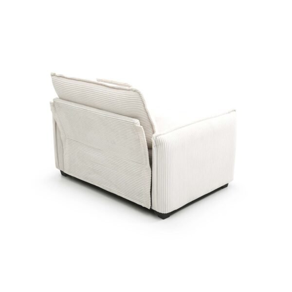Beige Corduroy Sofa Set – Modern 1-Seater & 2-Seater Couch Set for Living Room or Apartment - Image 9