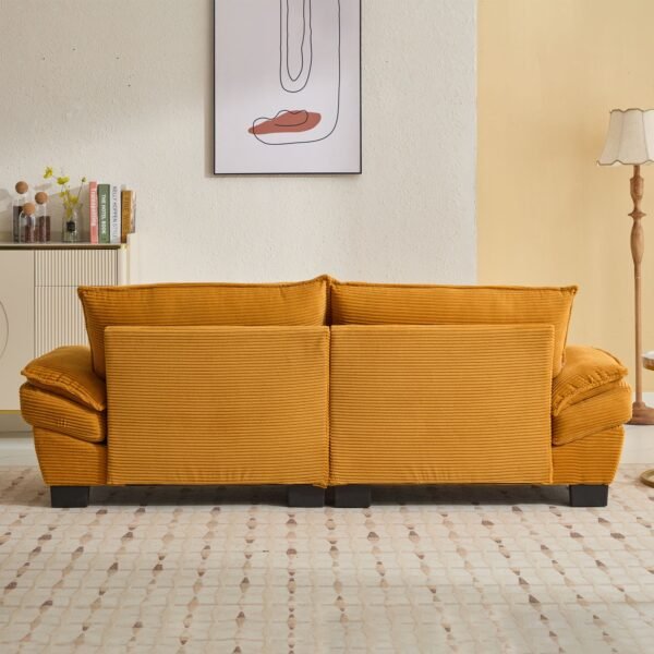 Corduroy Sofa Sleeper Couch Loveseat Sofa with Pillows Comfy Upholstered Deep Seat Sofa for Bedroom,Living Room,Apartment,Office,Dorm-Yellow Corduroy - Image 15