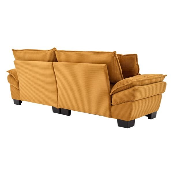Corduroy Sofa Sleeper Couch Loveseat Sofa with Pillows Comfy Upholstered Deep Seat Sofa for Bedroom,Living Room,Apartment,Office,Dorm-Yellow Corduroy - Image 7