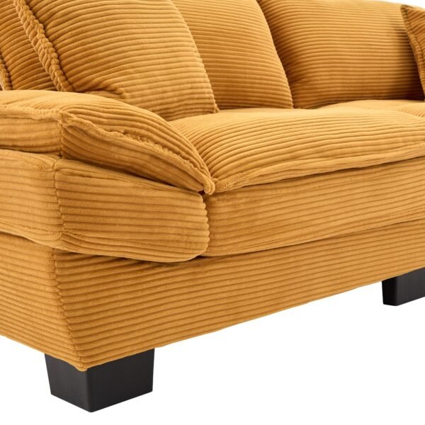 Corduroy Sofa Sleeper Couch Loveseat Sofa with Pillows Comfy Upholstered Deep Seat Sofa for Bedroom,Living Room,Apartment,Office,Dorm-Yellow Corduroy - Image 9