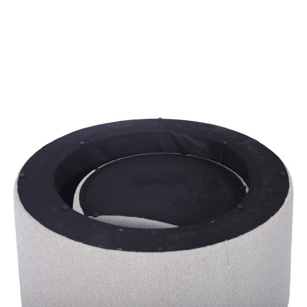 Set of 2 Beige Upholstered Nesting Coffee Tables – Ottoman, Side Table & Footrest for Living Room or Bedroom - Image 10