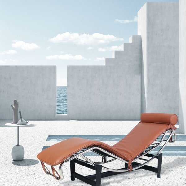 Mid-century Modern Le-corbusier LC-4 Chaise Lounge Chair Recliner Genuine Leather - Image 13