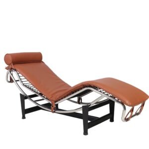 Mid-century Modern Le-corbusier LC-4 Chaise Lounge Chair Recliner Genuine Leather