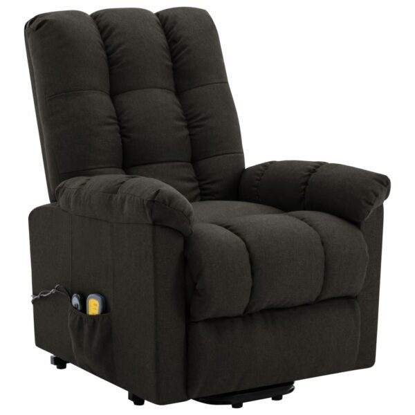 Brown Fabric Power Lift Recliner Chair with Massage & Heat – Electric Reclining Chair for Elderly - Image 2