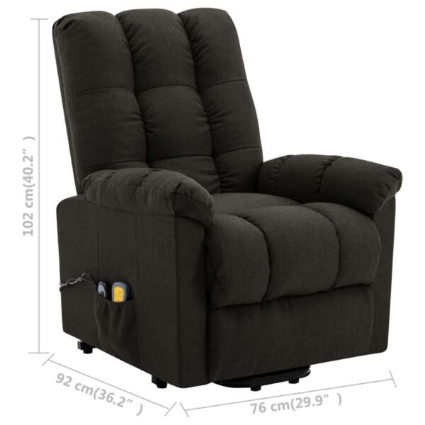 Brown Fabric Power Lift Recliner Chair with Massage & Heat – Electric Reclining Chair for Elderly - Image 8