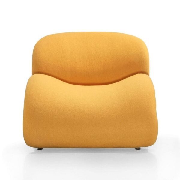 Manhattan Comfort Rosebud Yellow Wool Blend Accent Chair – Modern Abstract Lounge Chair with Metal Legs - Image 5