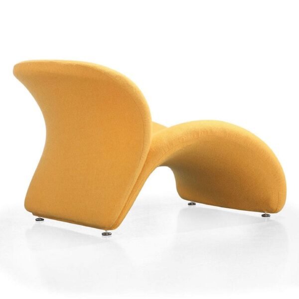 Manhattan Comfort Rosebud Yellow Wool Blend Accent Chair – Modern Abstract Lounge Chair with Metal Legs - Image 6