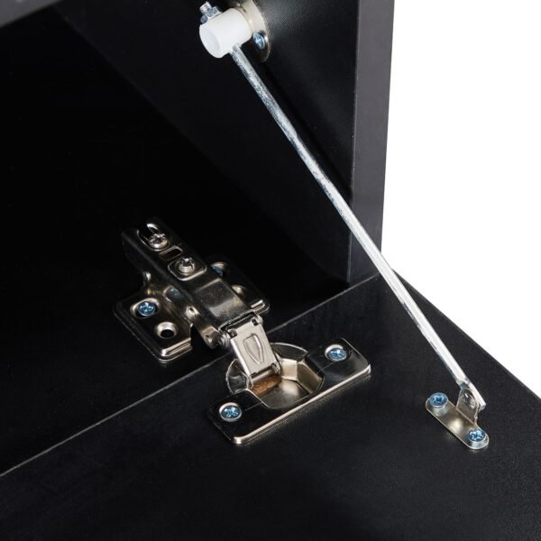 Modern Black TV Stand with LED Lights – Fits 65" TV, Glass Shelf, Remote, Drawers & Metal Handle - Image 15