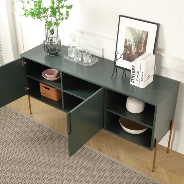 COMBO Mid-Century Green Sideboard Buffet Table or TV Stand – Modern Storage Cabinet for Living Room - Image 3