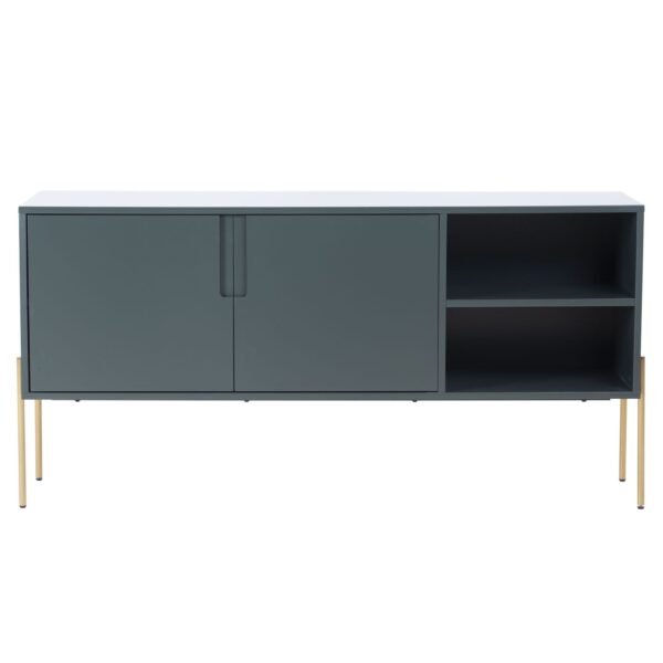 COMBO Mid-Century Green Sideboard Buffet Table or TV Stand – Modern Storage Cabinet for Living Room - Image 9