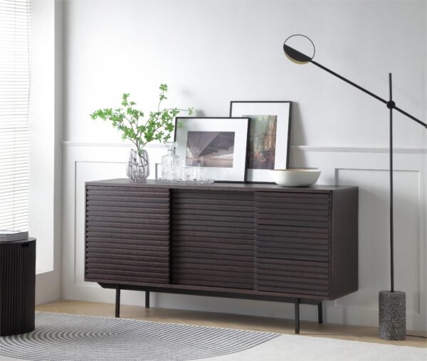 Mid-Century Modern TV Stand or Sideboard – Walnut Buffet Table with Storage, Drawers & Shelves - Image 4