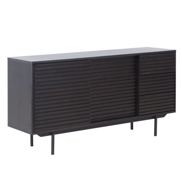 Mid-Century Modern TV Stand or Sideboard – Walnut Buffet Table with Storage, Drawers & Shelves