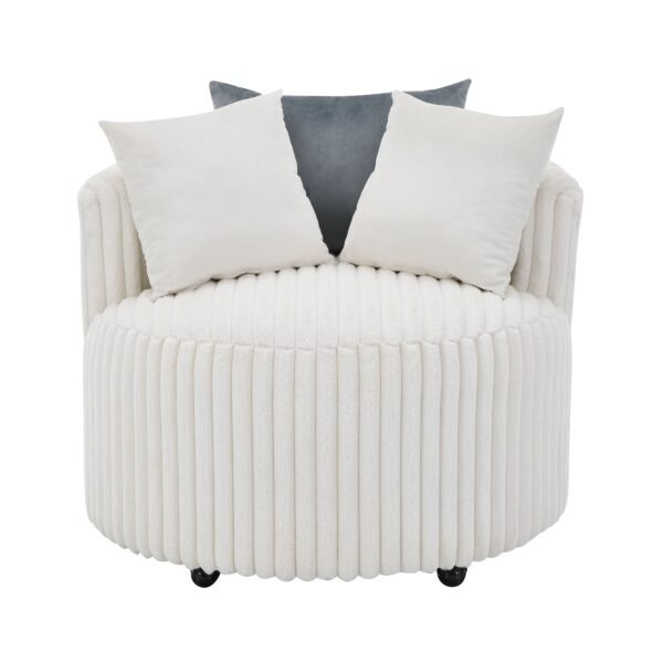 Orange Chenille Accent Chair with Solid Wood Legs – Modern Comfort for Living Room - Image 10