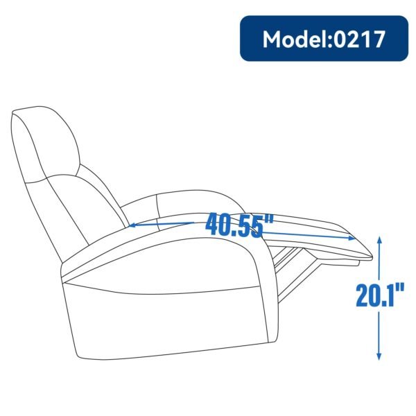 Brown Genuine Leather Power Recliner – 270° Swivel, Rocker Chair with USB & Type-C Charging, Lumbar Support - Image 9
