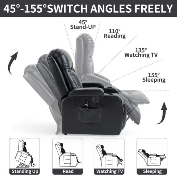 Heavy-Duty Power Lift Recliner with Massage, Heat & USB – 350 lbs Capacity - Image 13