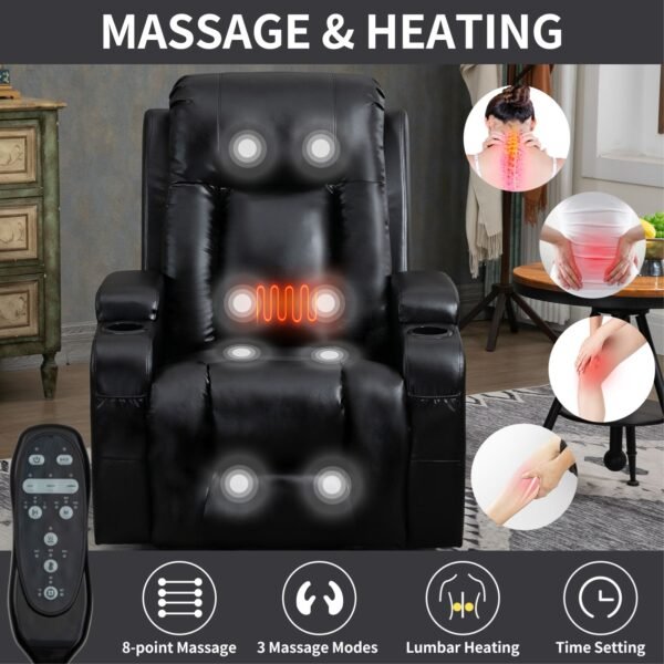 Heavy-Duty Power Lift Recliner with Massage, Heat & USB – 350 lbs Capacity - Image 15