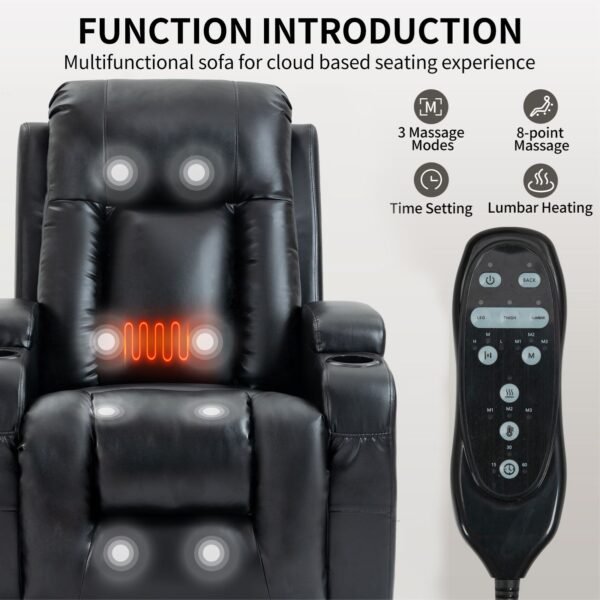 Heavy-Duty Power Lift Recliner with Massage, Heat & USB – 350 lbs Capacity - Image 16