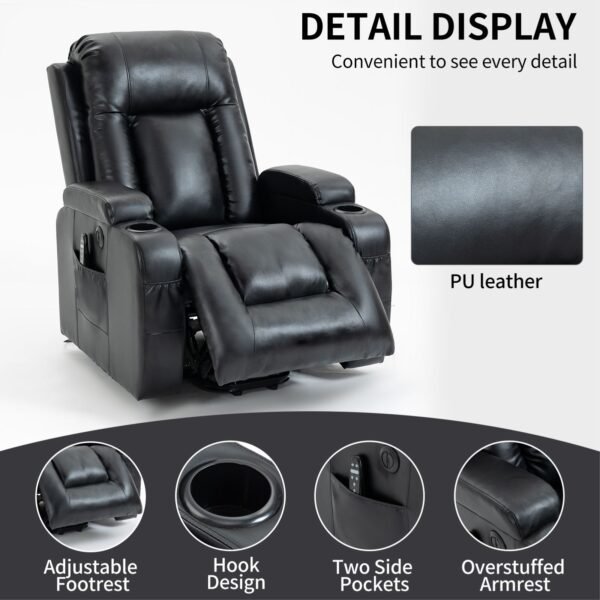 Heavy-Duty Power Lift Recliner with Massage, Heat & USB – 350 lbs Capacity - Image 17