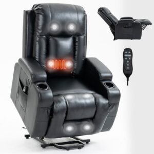 Heavy-Duty Power Lift Recliner with Massage, Heat & USB – 350 lbs Capacity