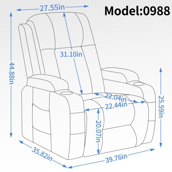 Heavy-Duty Power Lift Recliner with Massage, Heat & USB – 350 lbs Capacity - Image 7
