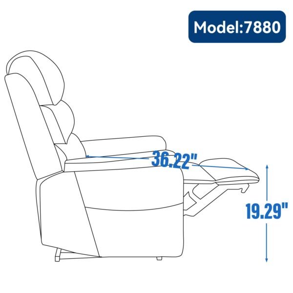 Brown Dual Motor Power Lift Recliner Chair with Massage, Heat & Remote – 350 lbs Chenille Recliner - Image 7