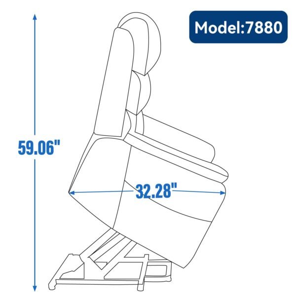 Brown Dual Motor Power Lift Recliner Chair with Massage, Heat & Remote – 350 lbs Chenille Recliner - Image 9