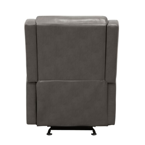 Gray Faux Leather Glider Recliner Chair – Gentle Motion Living Room Seating - Image 7