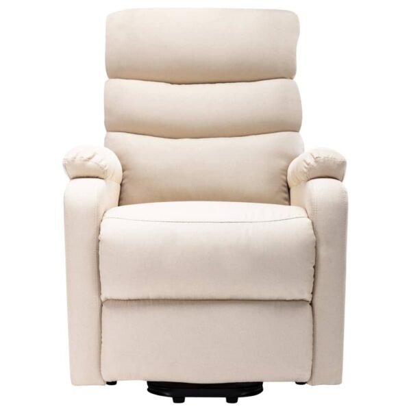 Cream Fabric Power Lift Recliner with Massage, USB & Side Pocket - Image 3