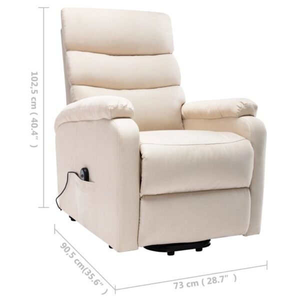 Cream Fabric Power Lift Recliner with Massage, USB & Side Pocket - Image 8