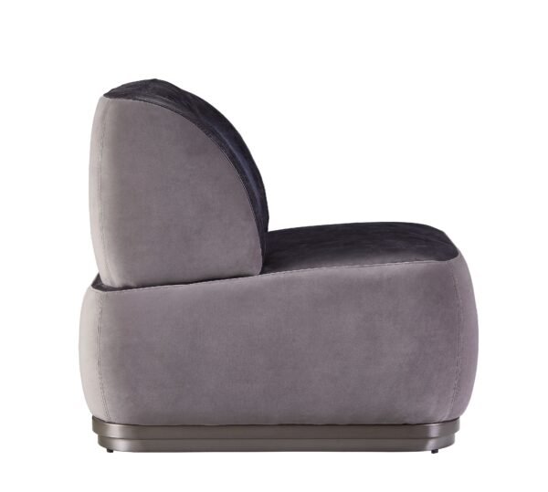 Antique Slate and Grey Accent Chair – Vintage Top Grain Leather with Aluminum Frame for Glam Spaces - Image 3