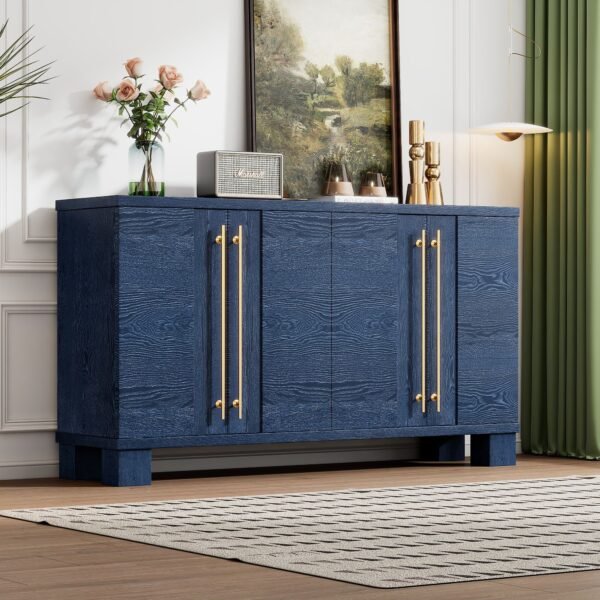 Wood Traditional Style Sideboard with Adjustable Shelves and Gold Handles for Kitchen,Dining Room and Living Room - Image 15