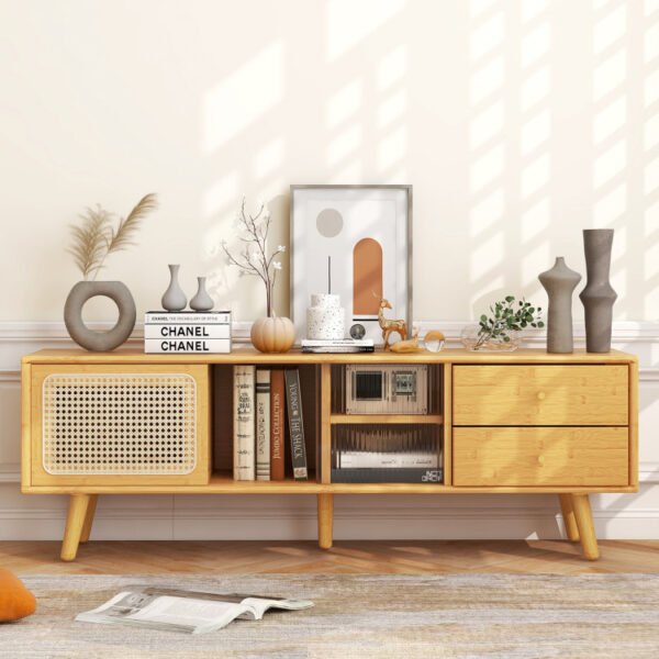 Bamboo TV Stand for TV up to 65 Inch - Image 2
