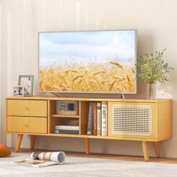 Bamboo TV Stand for TV up to 65 Inch - Image 3
